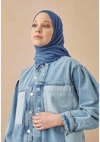 Penye Şal Kot Mavi modelleri