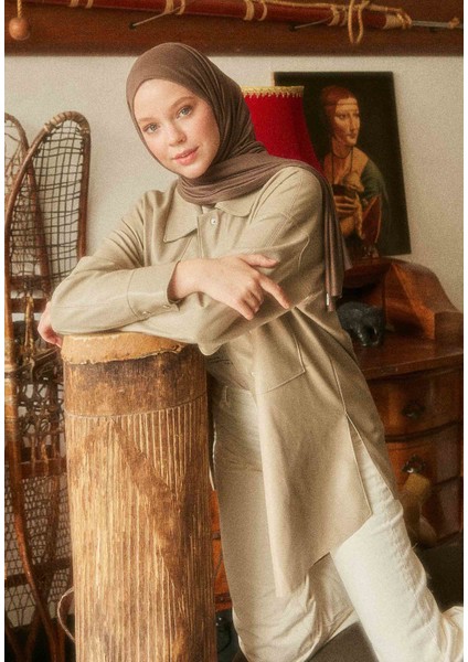 Penye Şal Tozlu Kahve