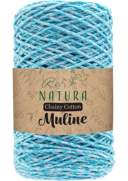 Chainy Cotton Muline 10(Beyaz - Turkuaz)