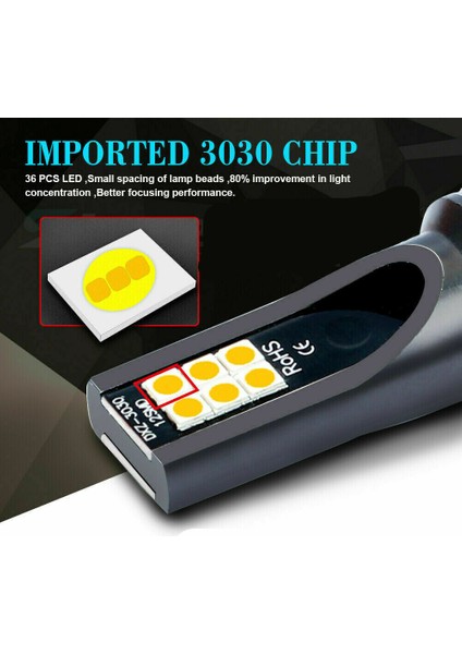 2 x H4 200W 12000LM LED Araba Far Sis Farları Dönüşüm Küre Ampuller LD2005_AU (Yurt Dışından)