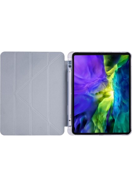 Apple iPad Pro 12.9 2021 5. Nesil Kılıf Kalem Bölmeli Premium Smart Standlı Tablet Kılıfı Mavi indirimleri