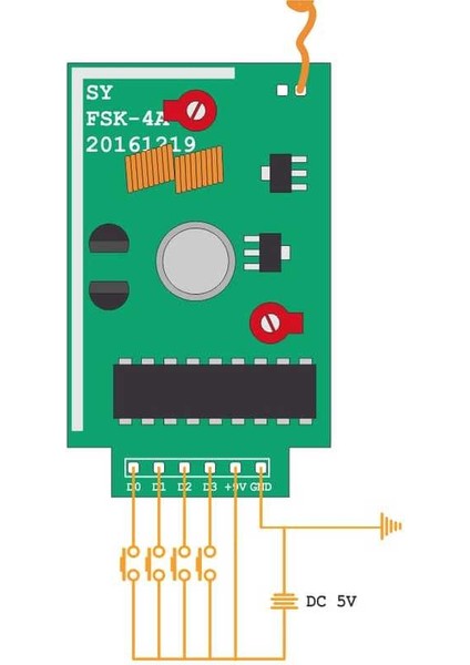 PT2262 4 Km Menzilli 4 Kanal Rf Verici Modül indirimleri