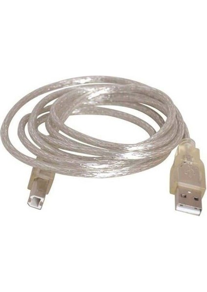 Power Master USB Yazıcı Kablosu Şeffaf 2.0 V - 3 Metre