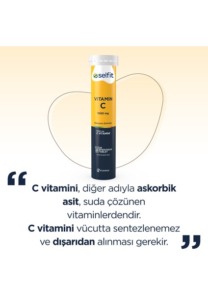 Vitamin C 1000 Mg 20 Efervesan Tablet x 3 Adet