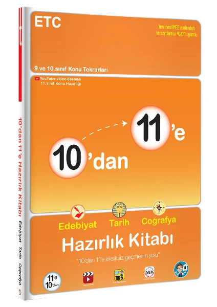 Tonguç Akademi Yayınları 10'dan 11'e Edebiyat Tarih Coğrafya Hazırlık Kitabı