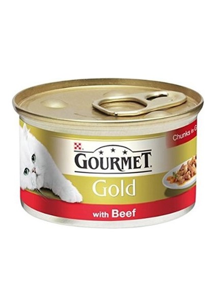 Proplan Gourmet Gold Parça Etli Soslu Sığır Etli Kedi Konservesi 85 gr