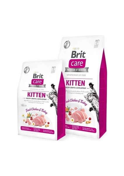 Brit Care Tahılsız Healthy Growth Tavuk Hindili Yavru Kedi Maması 7kg