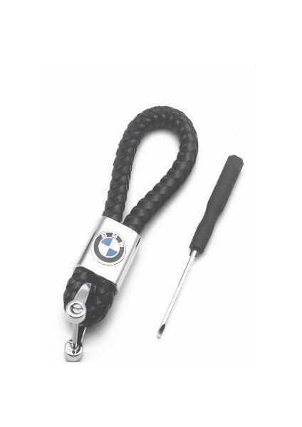 Bmw Siyah Örgülü Deri Anahtarlık - Bmw 1.20 3.20 5.20