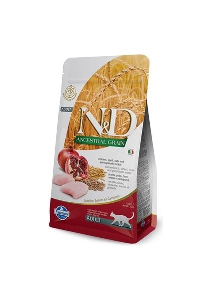 Düşük Tahıllı Tavuklu Narlı Yetişkin Kedi Maması 1.5 kg