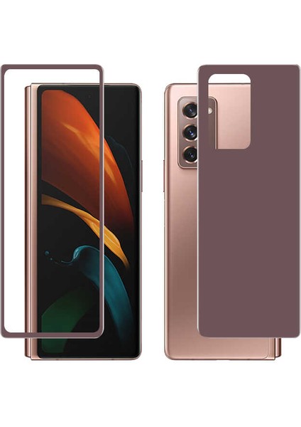 Samsung Galaxy Z Fold 2 Ön Arka Cam Ekran Koruyucu Bronz