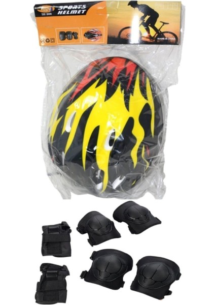 Çocuk Kask Bisiklet Paten Scooter Koruyucu Kask 7 Parça