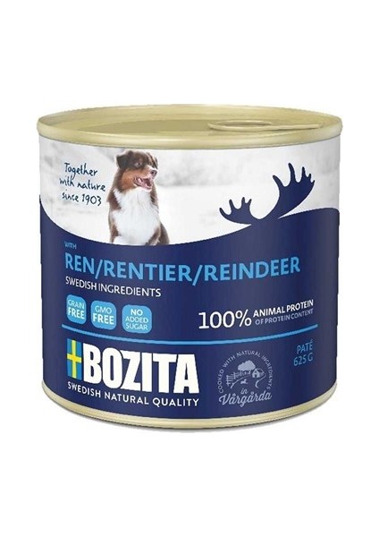 Tahılsız Ren Geyiği Etli Köpek Konservesi 625 gr