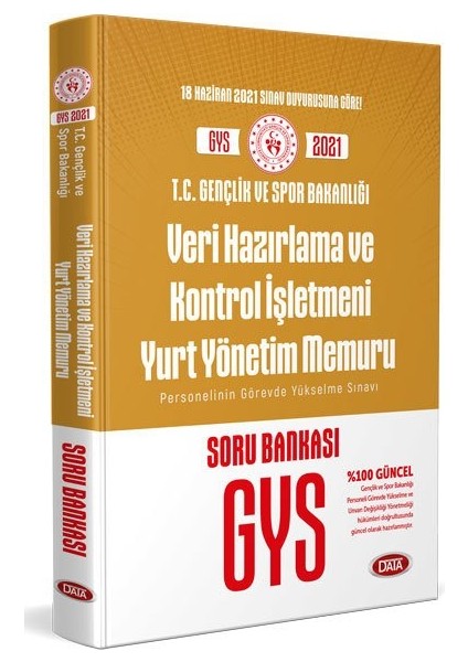 2021 Gençlik ve Spor Bakanlığı Veri Hazırlama ve Kontrol Işletmeni - Yurt Yönetim Memuru GYS Soru Bankası