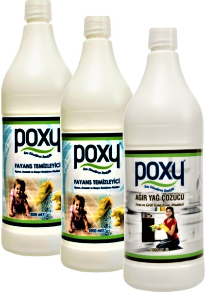 Fayans Derz Temizleyici 2 x 1 Lt & Ağır Yağ Çözücü 1 Lt