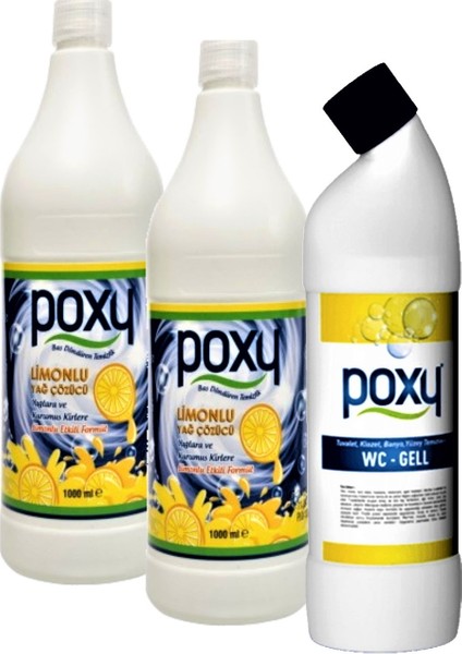 Limonlu Yağ Çözücü 2 x 1 Lt & Wc Jell 1 Lt