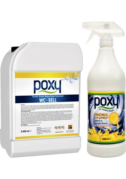 Wc Jell 5 Lt & Limonlu Yağ Çözücü 1 Lt fiyatları