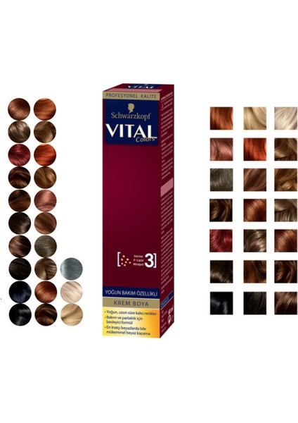 Vital Saç Boyası 5-68 Koyu Bronz Kahve 2AD. Oksidan 20VOL 2AD