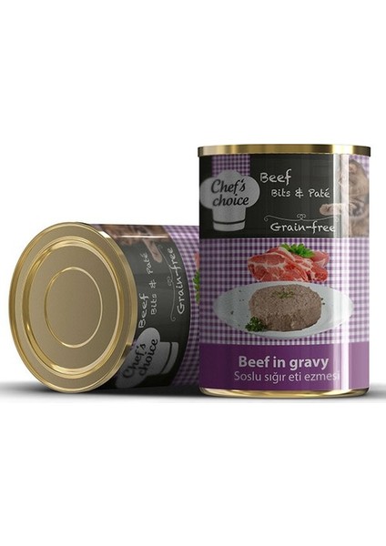 5 Adet Kıyılmış Sığır Etli Konserve Kedi Maması 400 gr