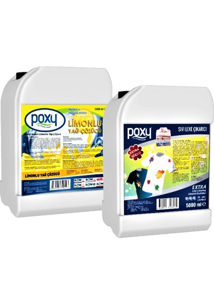 Sıvı Çamaşır Leke Çıkarıcı 5 Lt & Limonlu Yağ Çözücü 5 Lt