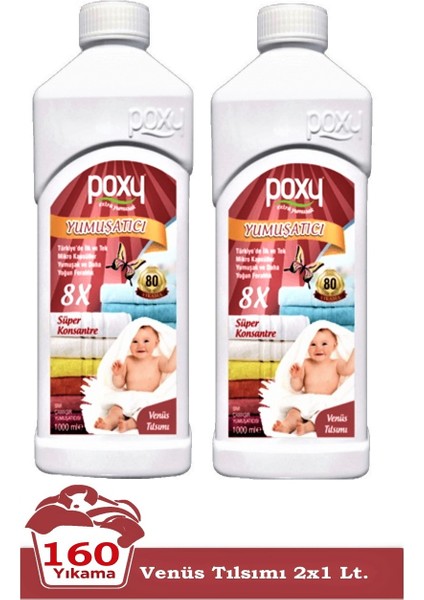 Çamaşır Yumuşatıcı Venüs Tılsımı 1 Lt (80 Yıkama) x 2 Adet