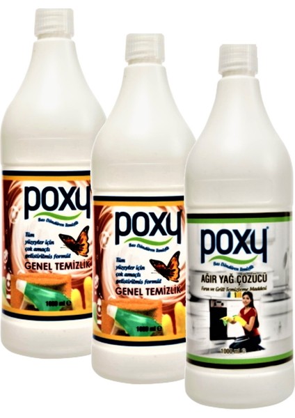 Çok Amaçlı Genel Temizlik 2 x 1 Lt & Ağır Yağ Çözücü 1 Lt