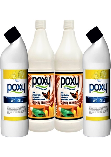 Çok Amaçlı Genel Temizlik 2 x 1 Lt & Wc Jell 2 x 1 Lt