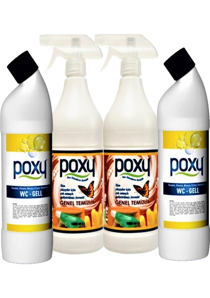 Çok Amaçlı Genel Temizlik 2 x 1 Lt & Wc Jell 2 x 1 Lt