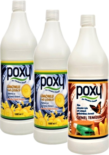 Limonlu Yağ Çözücü 2 x 1 Lt & Çok Amaçlı Genel Temizlik 1 Lt