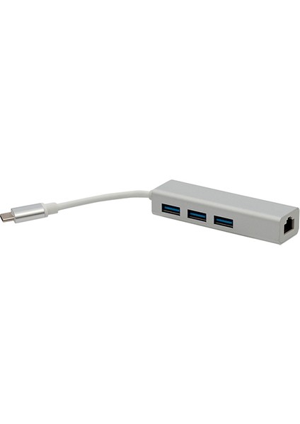 PM-18229 USB Type-C 3.0 3 Port Hub + Gıgabıt Ethernet Adaptör