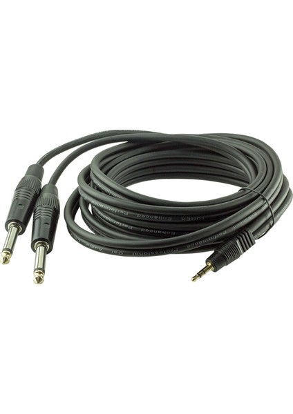Powermaster 3.5 mm Stereo E/2x6.3mm Mono Erkek Kablo 3 Metre