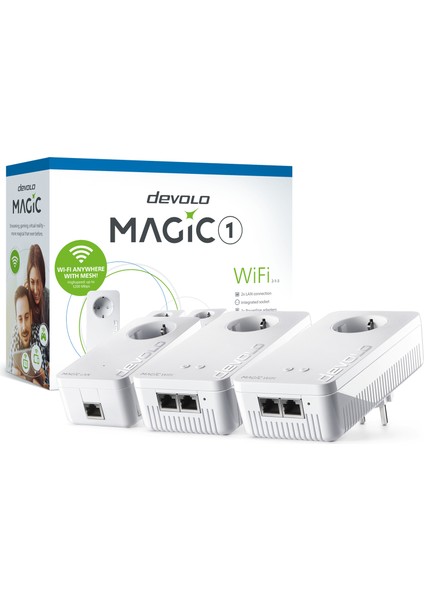 8374 Magic 1 WiFi 1200 Mbps - Kablosuz Powerline Menzil Genişletici Çoklu Oda Kiti