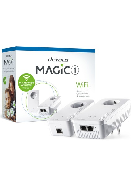 8366 Magic 1 WiFi 1200 Mbps - Kablosuz Powerline Menzil Genişletici Başlangıç Kiti