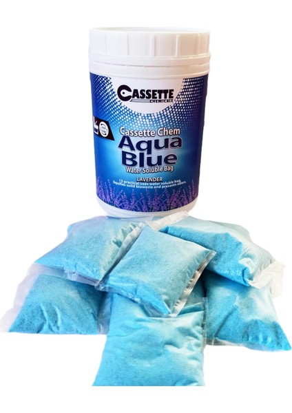 CASSETTE CHEMICALS Karavan Tekne Tuvalet Kimyasalı Aqua Blue Suda Çözünebilir Paket Kasetli Portatif Tuvalet Atık Parçalayıcı Koku Giderici