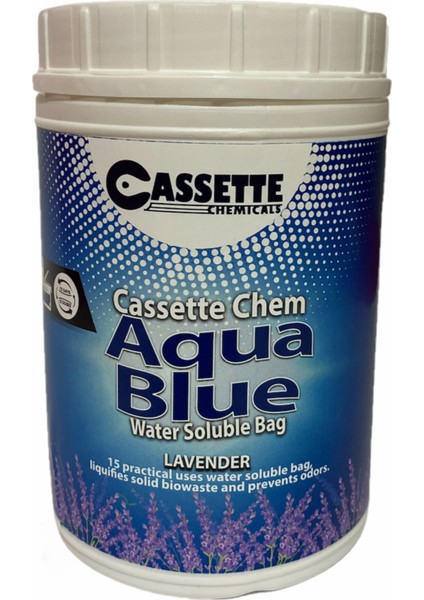 CASSETTE CHEMICALS Karavan Tekne Tuvalet Kimyasalı Aqua Blue Suda Çözünebilir Paket Kasetli Portatif Tuvalet Atık Parçalayıcı Koku Giderici