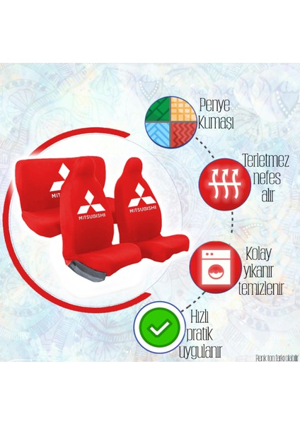 Mitsubishi Colt Koltuk Koruyucu Penye 4 Parça Set