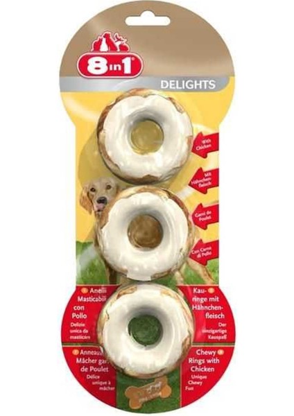 Delights Bones Köpekler Için Ağız Bakım Kemiği Halka 3 Adet