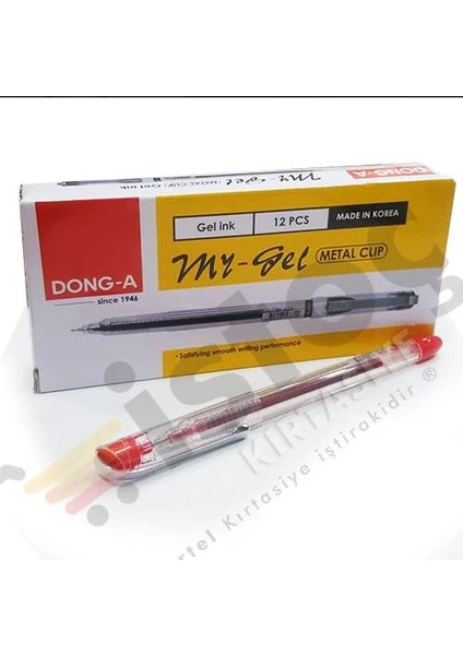 Dong A Mygel Iğne Uçlu Kalem 0,5 mm Kırmızı 12'li Paket