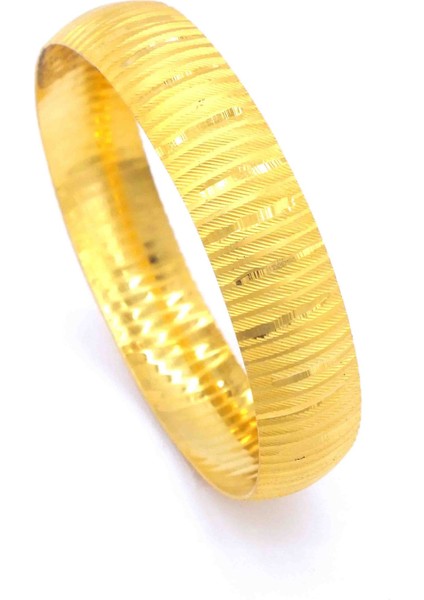 22 Ayar Altın Kaplama Çizgili 15MM Kalınlıkta Bilezik