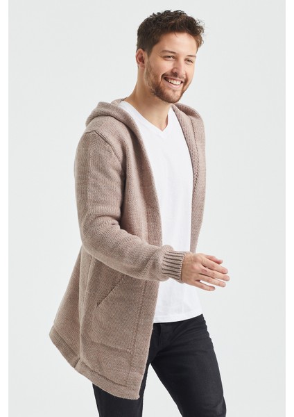 Krem Desenli Triko Hırka- HRK8085R02S