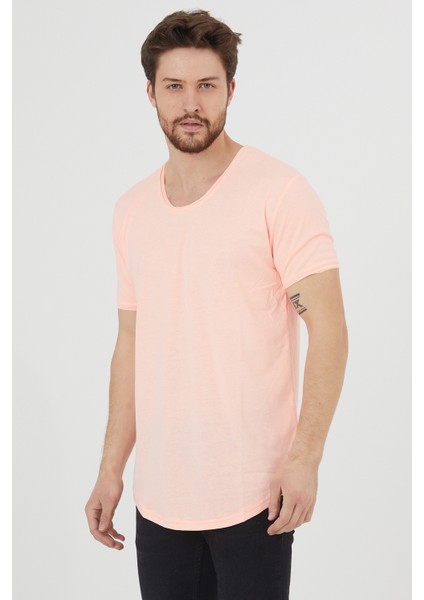 Erkek Açık Pembe Pis Yaka Salaş T-SHIRT-TCPS001R26S fiyatları