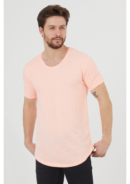 Erkek Açık Pembe Pis Yaka Salaş T-SHIRT-TCPS001R26S modelleri