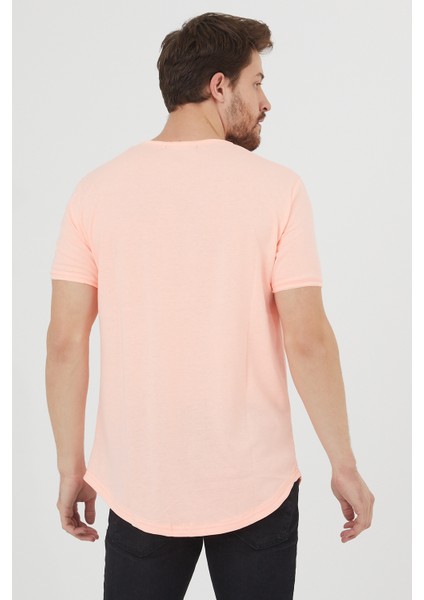 Erkek Açık Pembe Pis Yaka Salaş T-SHIRT-TCPS001R26S fırsatları