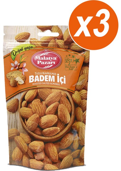 Malatya Pazarı Murat Palancı Kavrulmuş Tuzlu Badem 3 x 180 gr