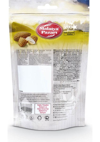 Malatya Pazarı Murat Palancı Kavrulmuş Tuzlu Badem 3 x 180 gr