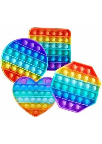 Eğlenceli Eğitici Stres Giderici Oyuncak Seti Popit + Rubik Zeka Küpü + Stres Yayı + Manyetik Mıknatıs + Dünya Stres Topu