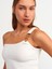 3781 Tek Omuzlu Crop Top-Ekru 4