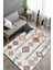 Sevimli Kedi Desenli Mor Oval Halı Makinada Yıkanabilir Kaymaz DotTaban CP822 1