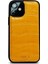 Apple iPhone 12 Mini Croco Dokulu Deri Kılıf Sarı 2