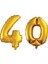 40 Yaş Sayı Folyo Balon Altın 90 cm 1