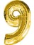 Balon 9 Rakam Folyo Balon Gold 40'inch 1